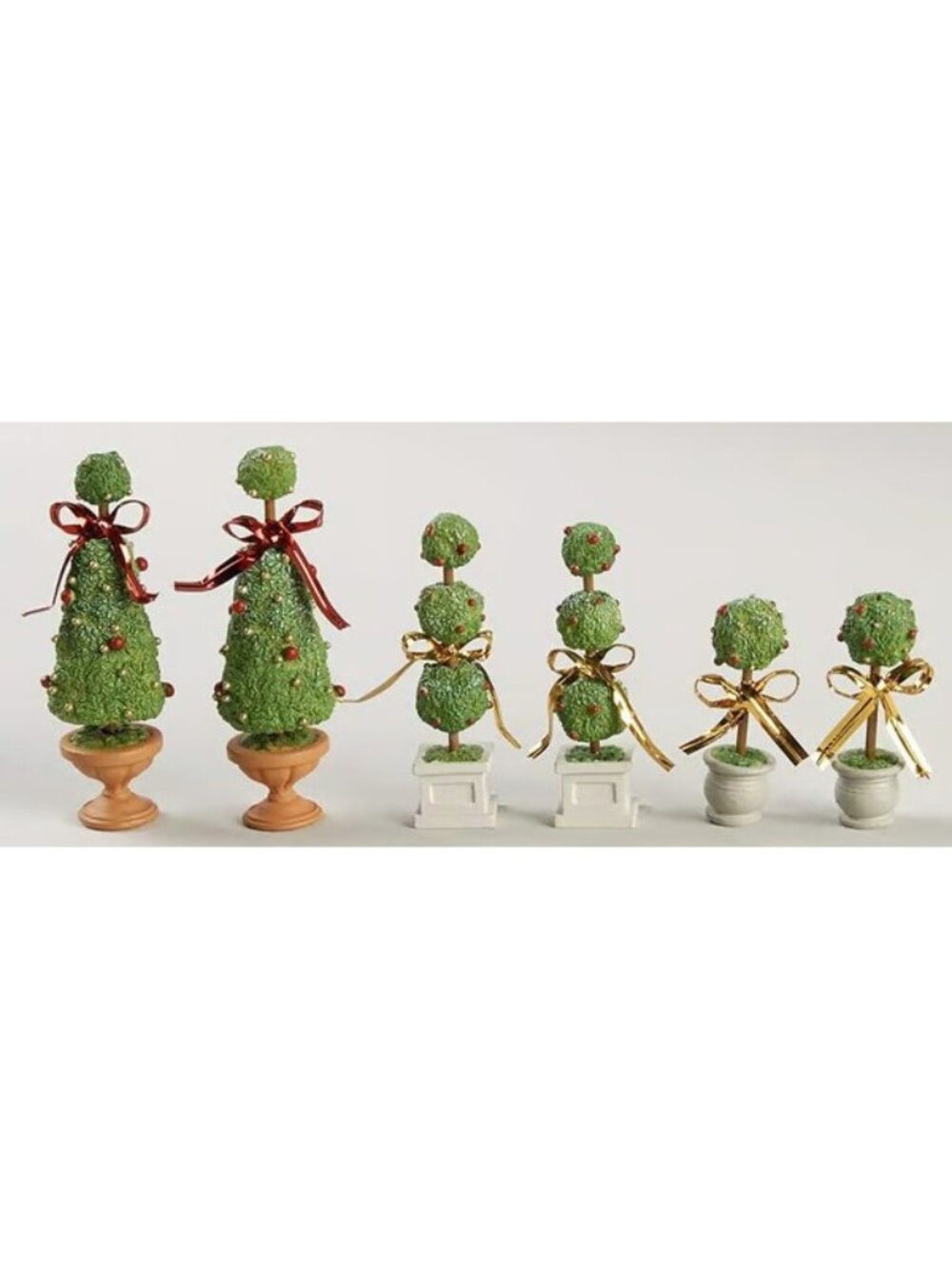 Department 56 Elegant Christmas Topiaries (6 PCS) 53620 Village Accessories NIB